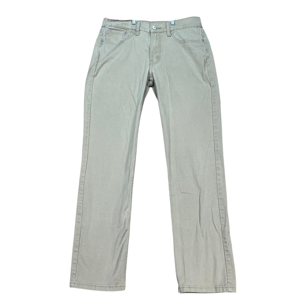 Levis 514 Pants Mens 32x32 Tan Khaki Flat Front Straight Leg 5 Pocket Twill EUC